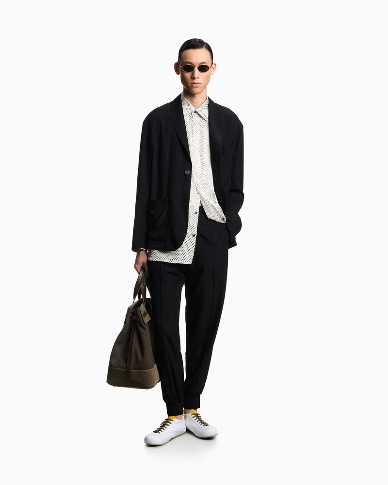 NYLON TROUSERS WITH FRONT RIBS 2
