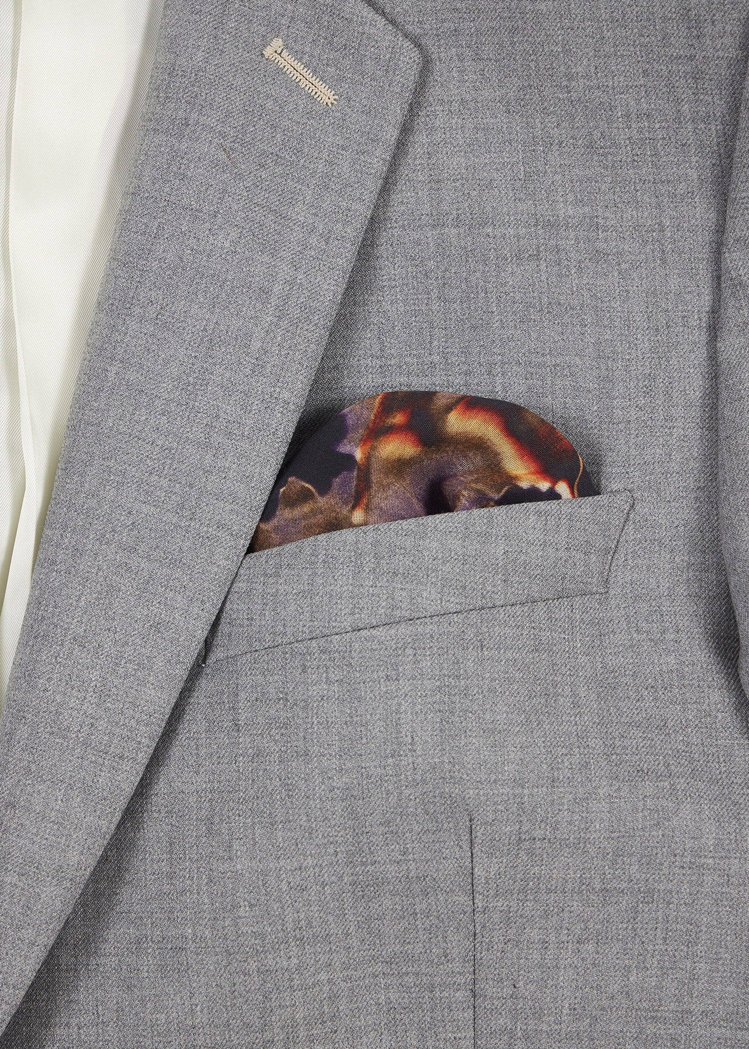 Purple Seasonal Floral Print Pocket Square - 2