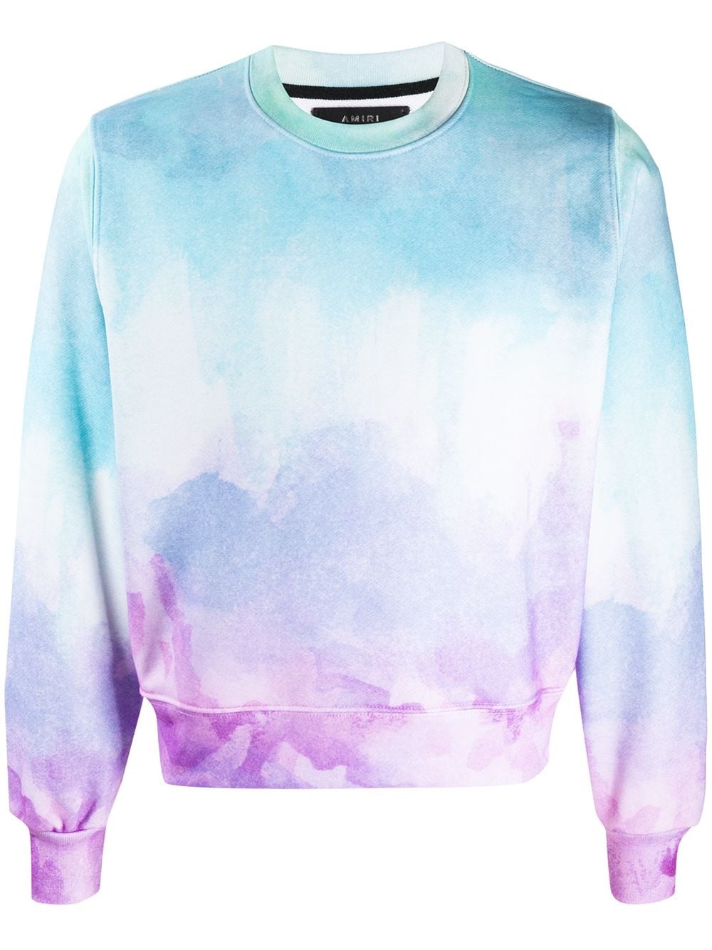 watercolor-print crew-neck sweatshirt - 1