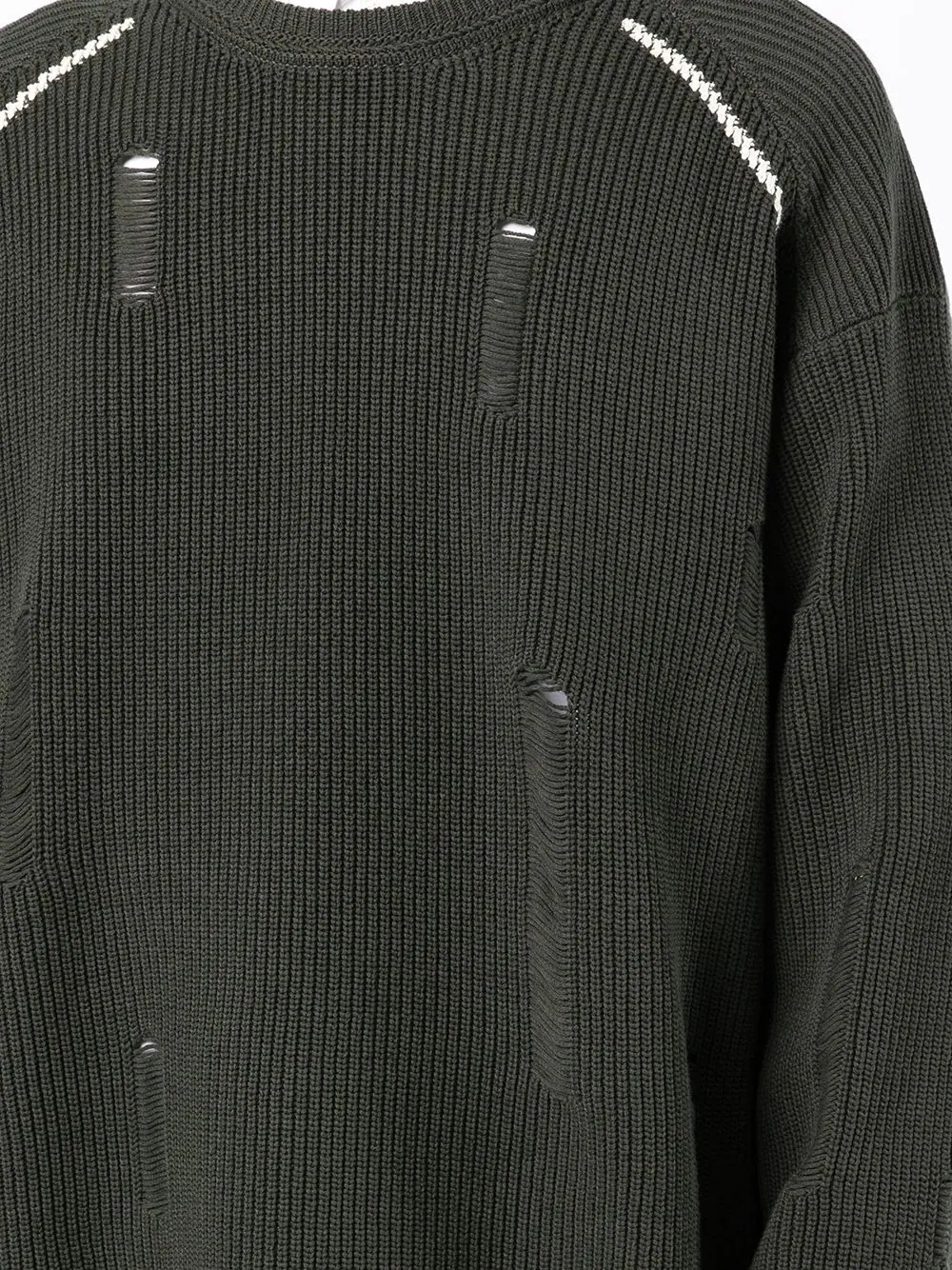distressed crew-neck sweater - 5