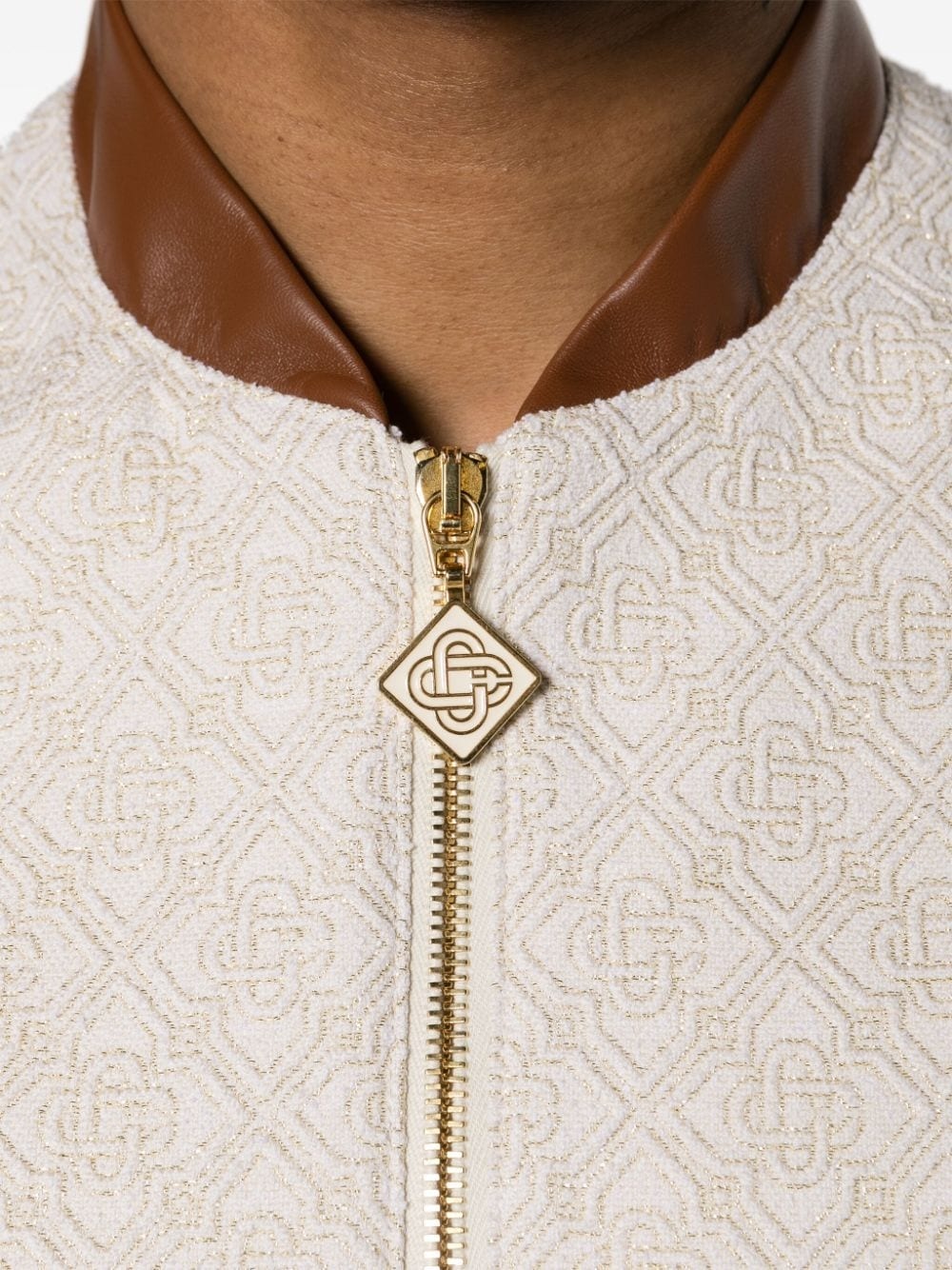 monogram-jacquard bomber jacket - 5