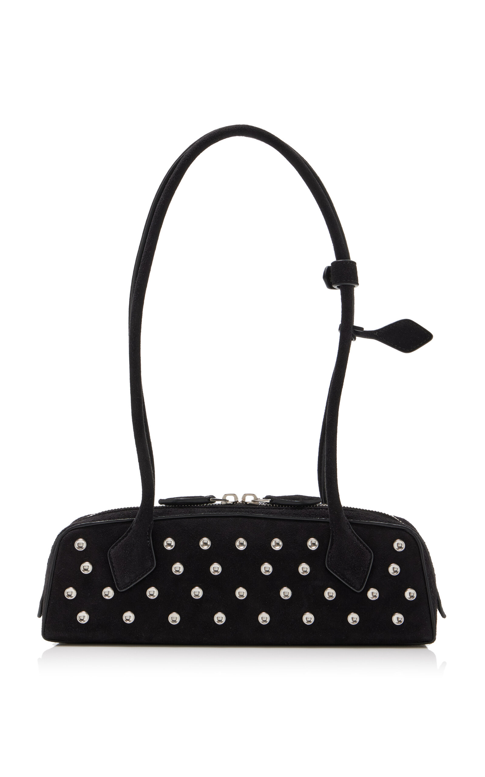 Exclusive Le Teckel Small Studded Suede Shoulder Bag black - 5