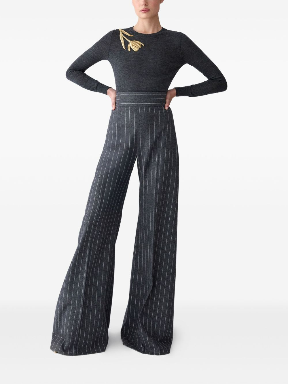 tulip-embroidered jumper - 3
