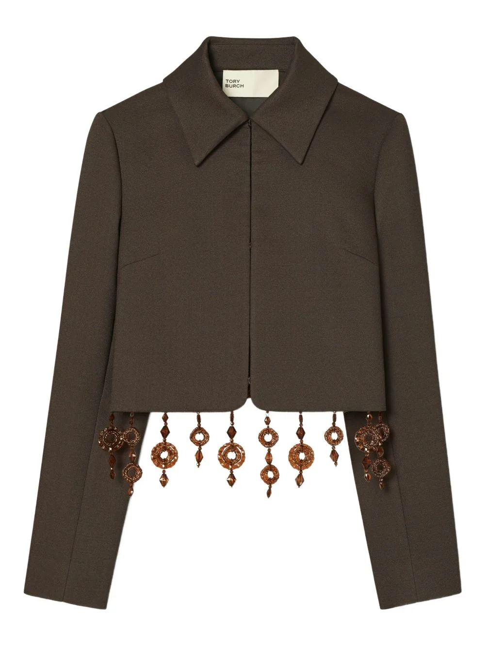 beaded crepe jacket - 1