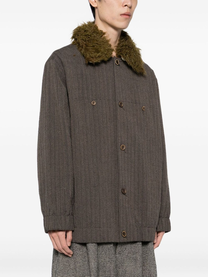 faux fur-trim shirt jacket 3