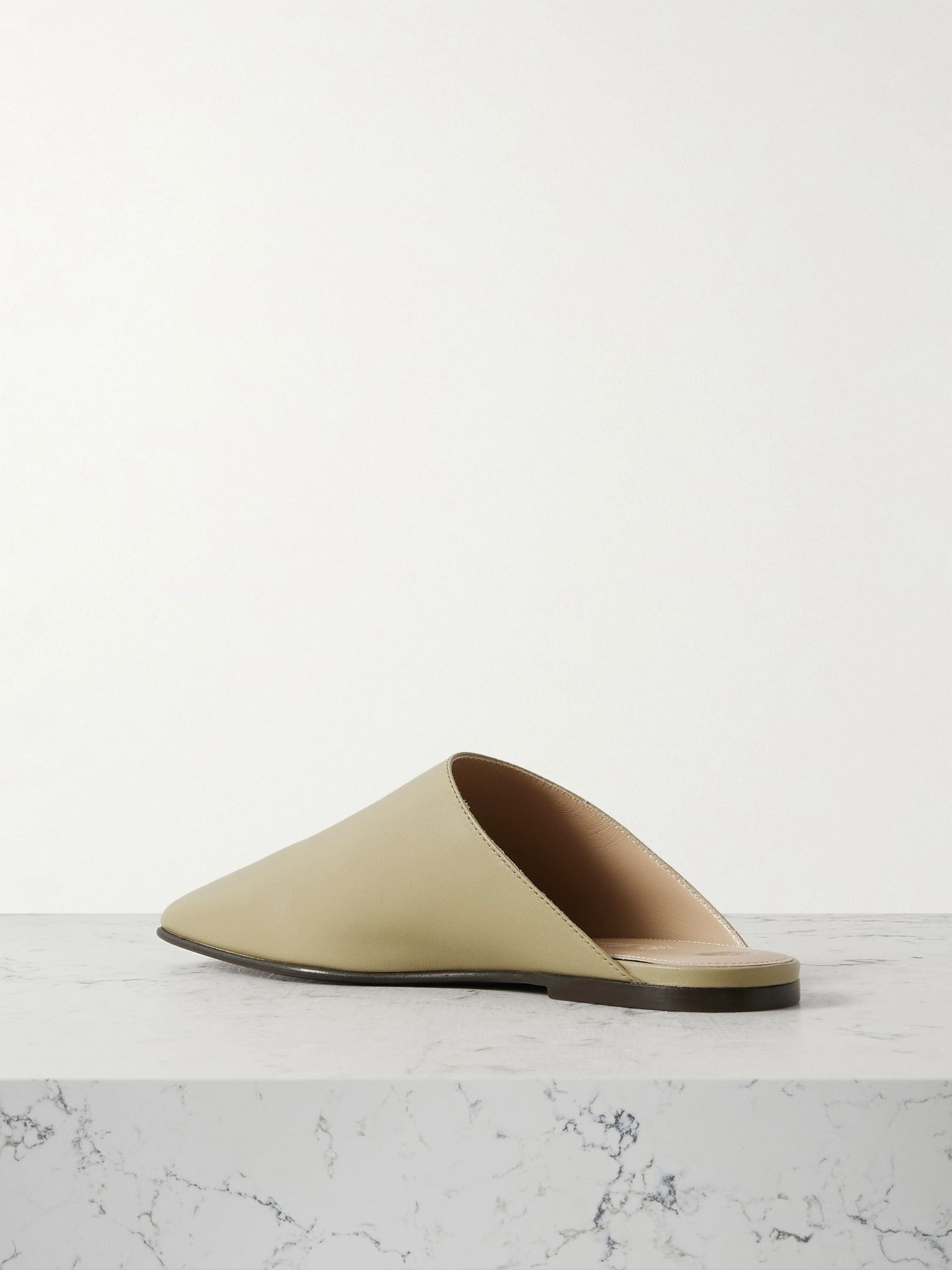 Alba leather slippers Sage green - 3