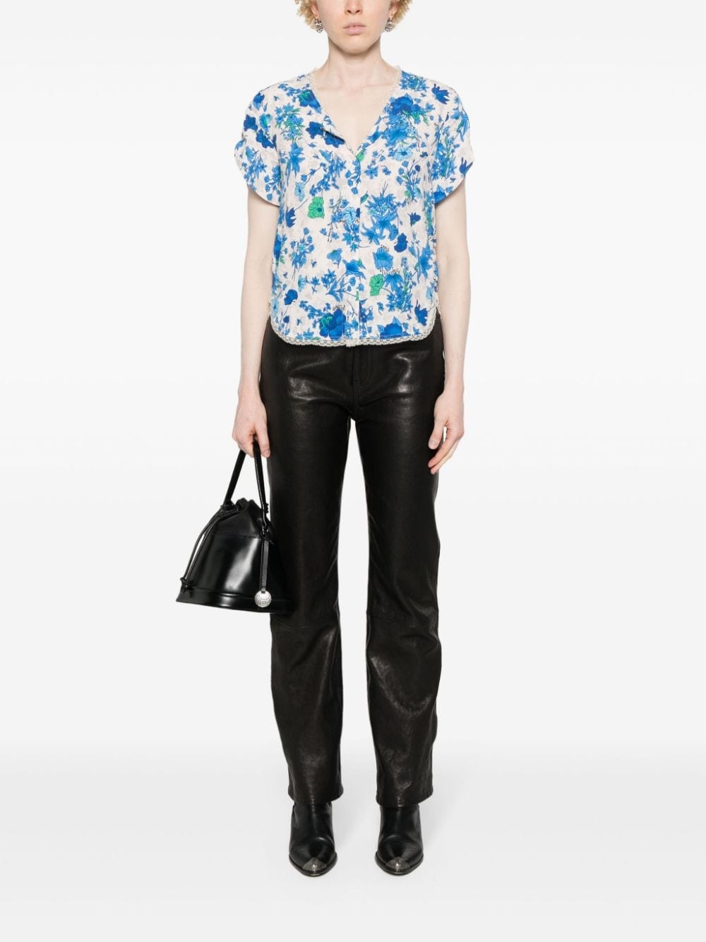 Tiffiny floral-print crepe blouse - 2