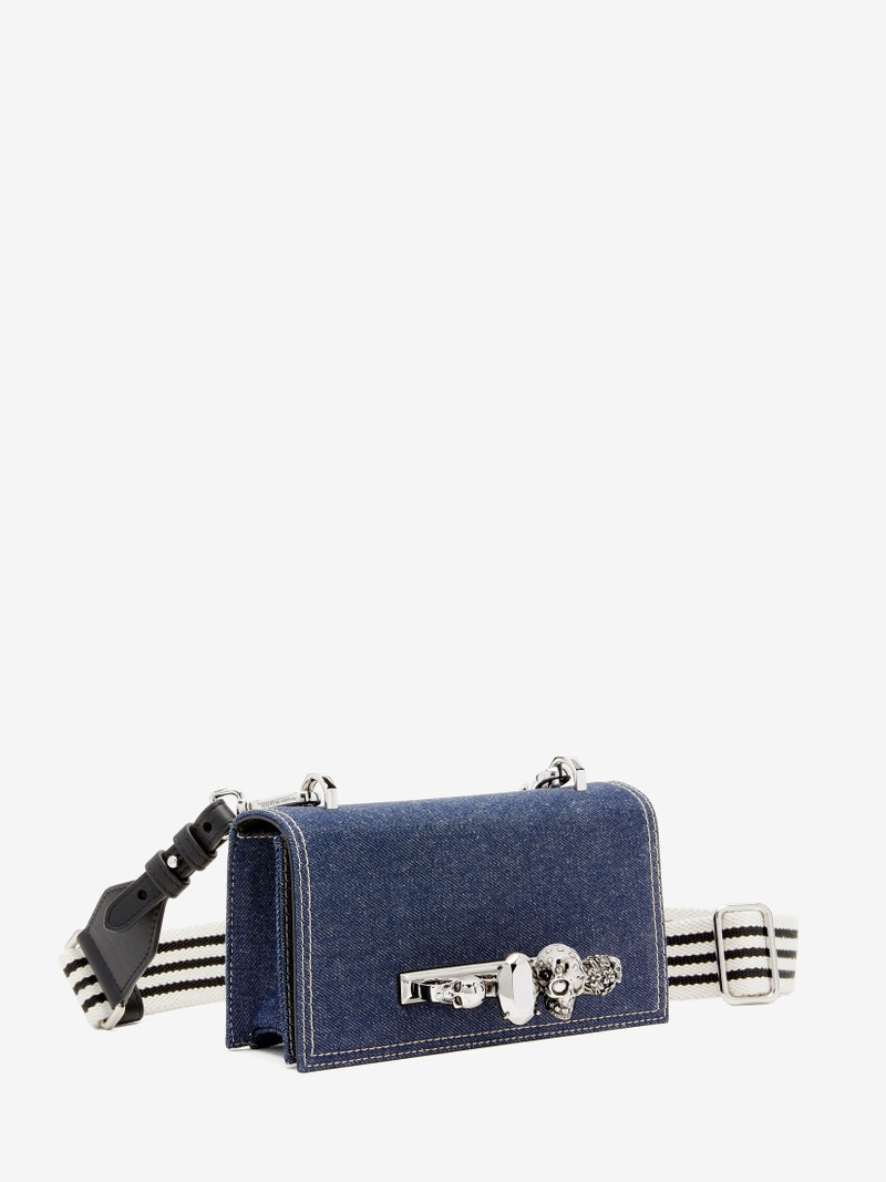 Alexander McQueen Men's The Knuckle Satchel in Denim/black outlook