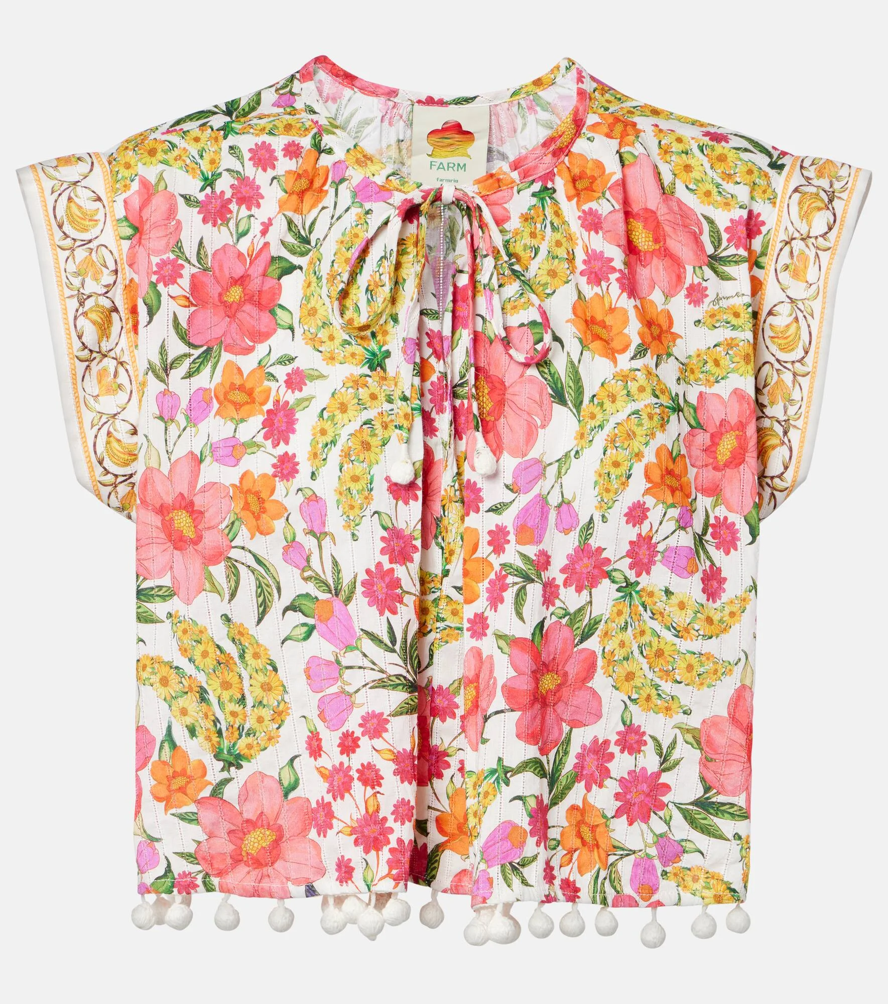 Banana Flowers printed cotton blouse - 1