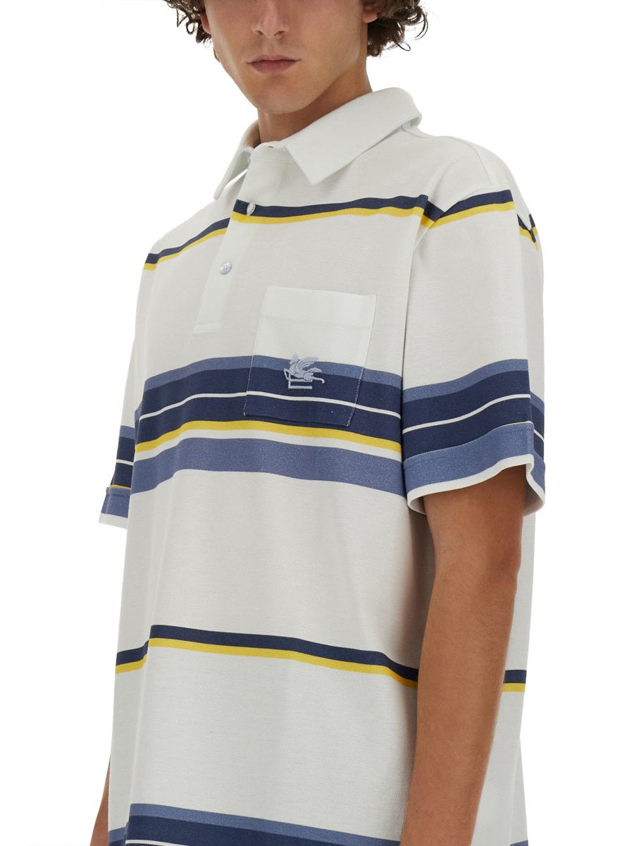Etro Men Polo Shirt With Pegasus Embroidery - 5