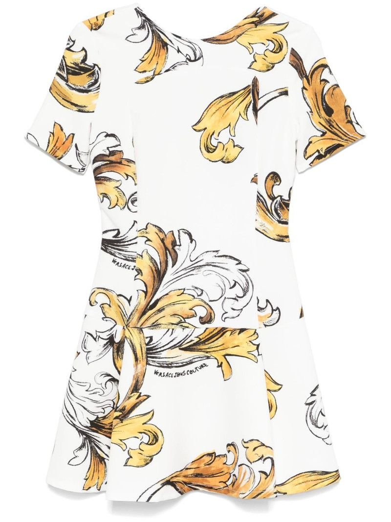Barocco-print mini dress 1