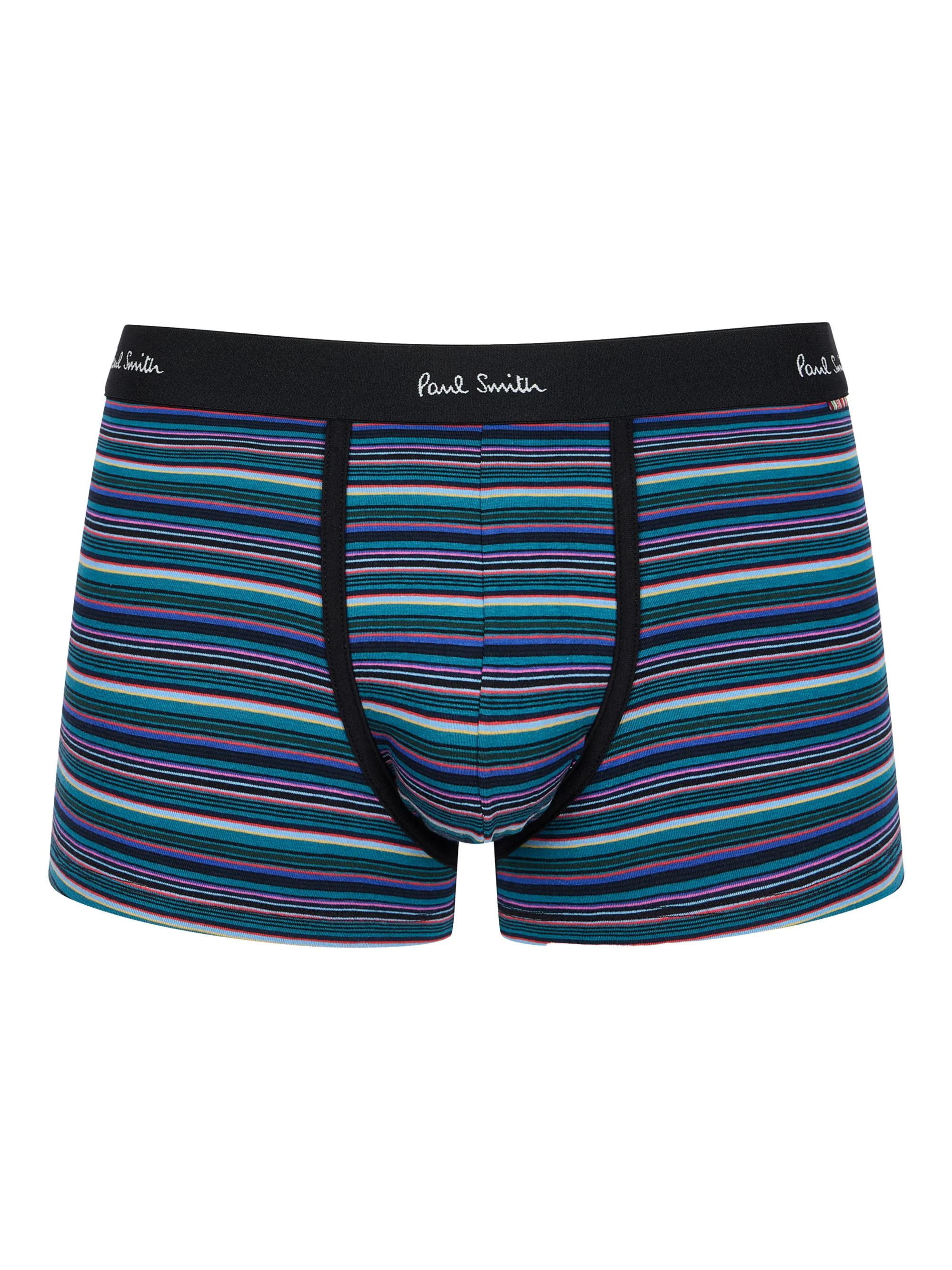 Men's Kenny Striped Stretch Cotton Trunk Brief - Petrol Green - 1