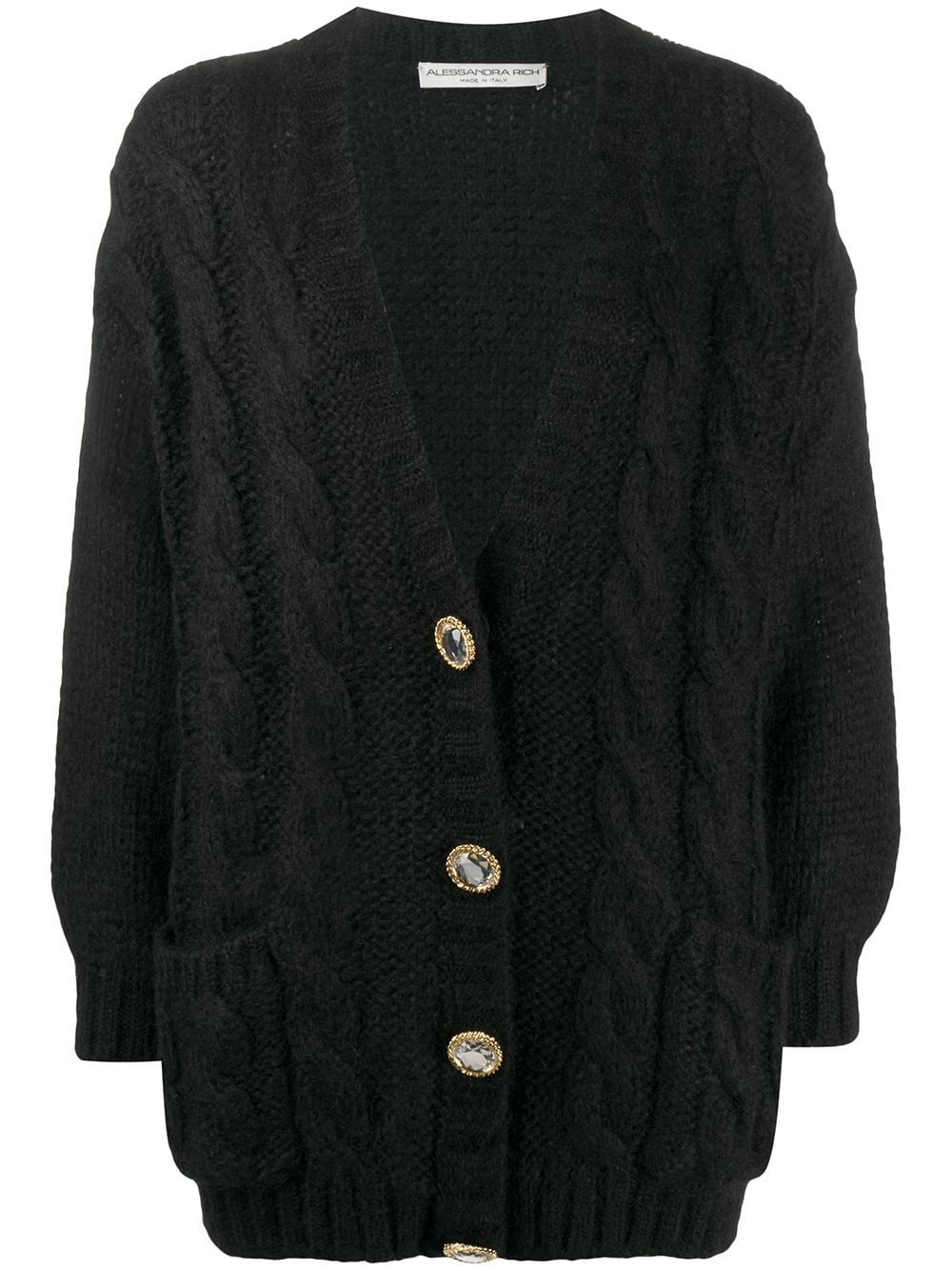 crystal button cardigan - 1