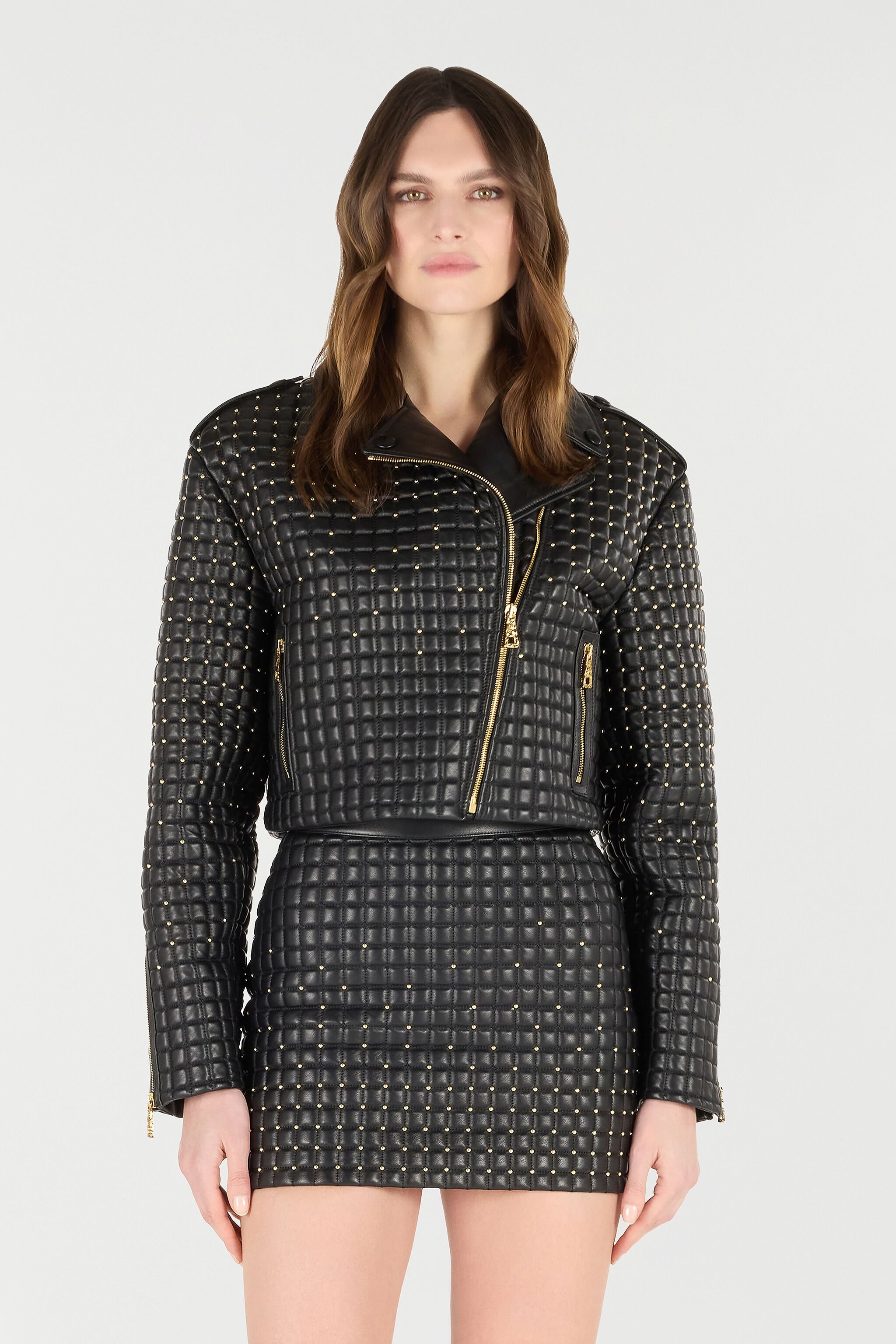 Cropped Jacket with 3D Quilting Effect - 3
