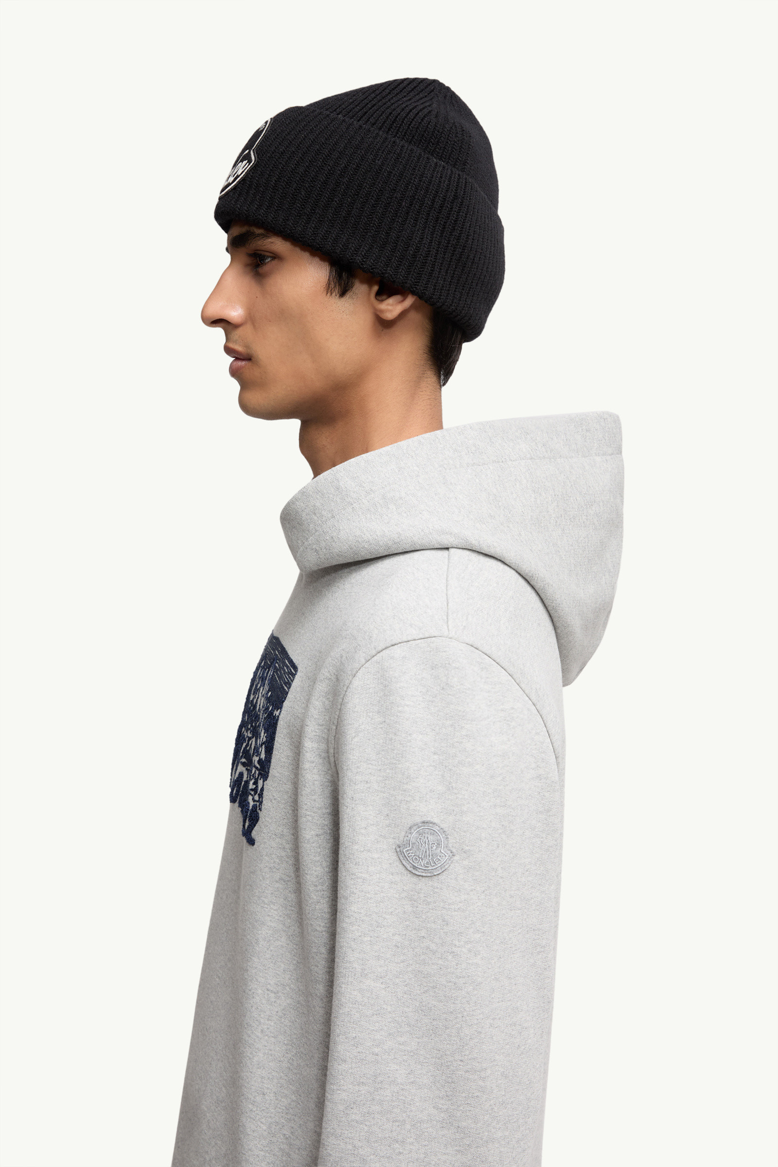 Embroidered Mountain Logo Cotton Hoodie - 4