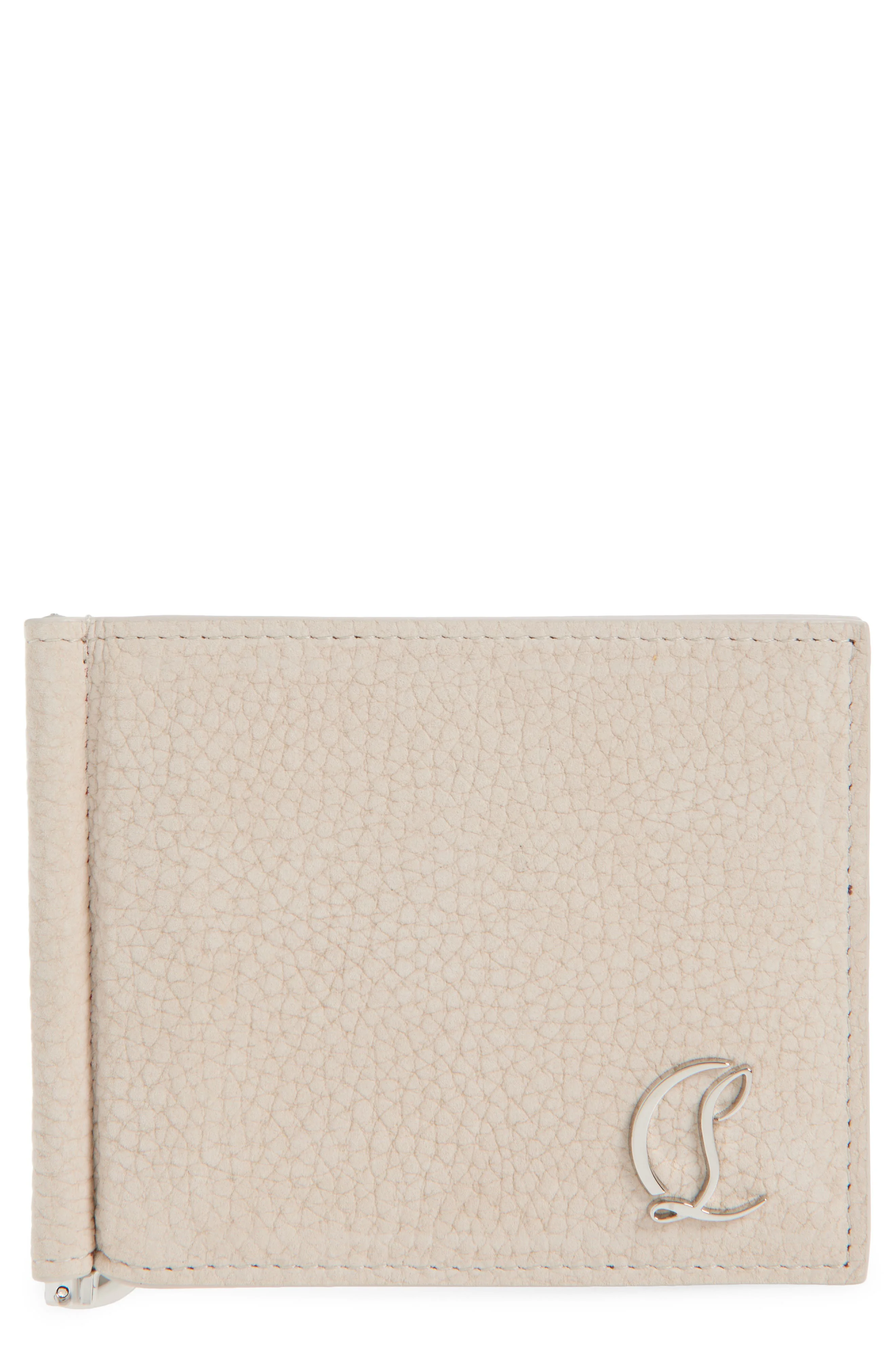 Christian Louboutin Mooncrest Leather Bifold Wallet with Money Clip in Bg3E-Beige/Silver at Nordstro - 1