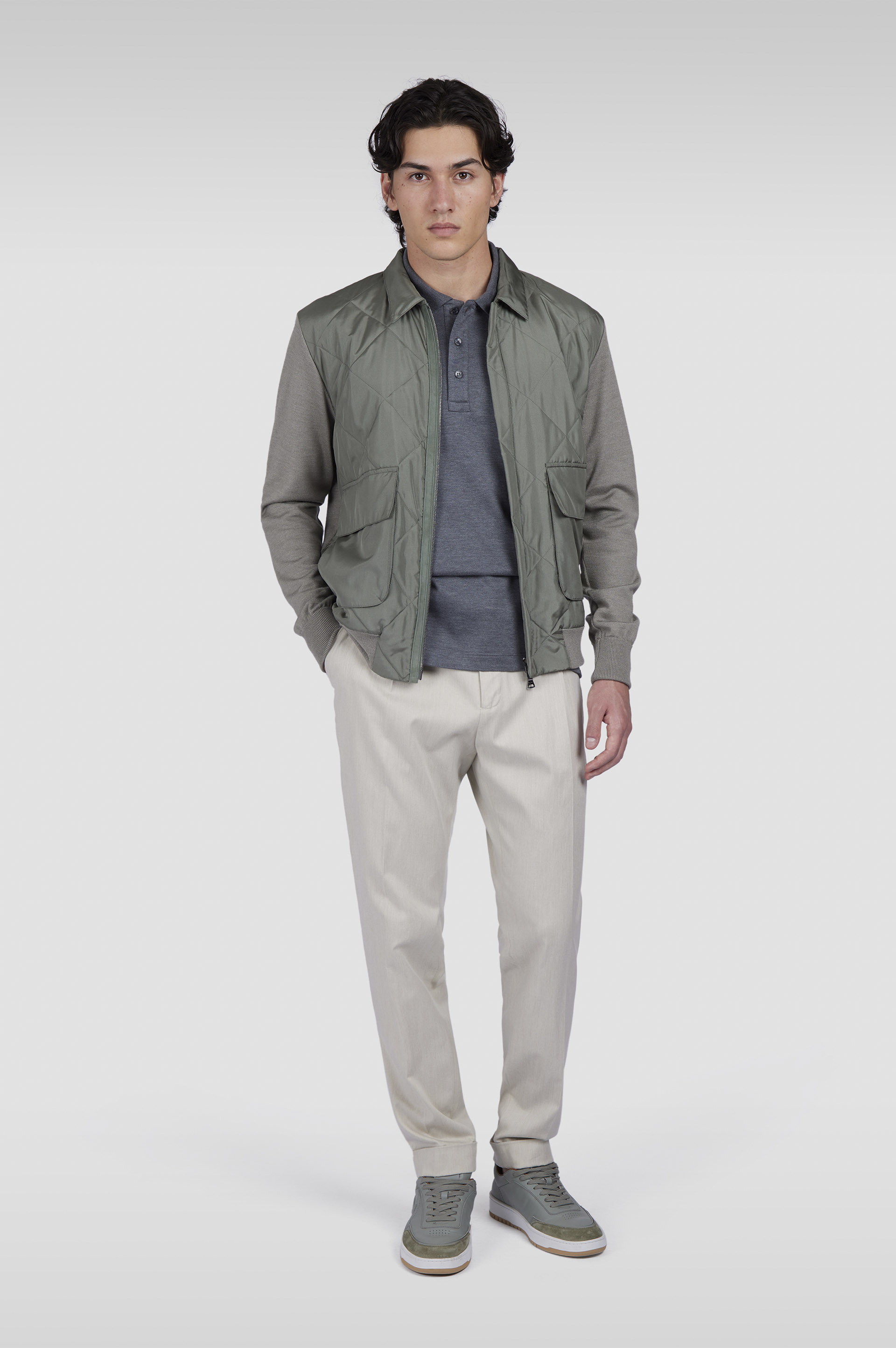 HYBRID ZIP-UP SHAKET IN TYPHOON® SILK, WOOL AND SILK - 2