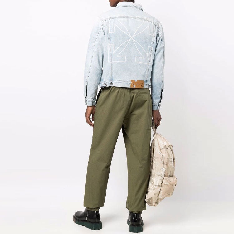 Off-White FW21 Arrow Printing Denim Jacket Version Blue OMYE054F21DEN0014001 - 4