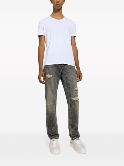 Dolce & Gabbana distressed slim-cut jeans outlook