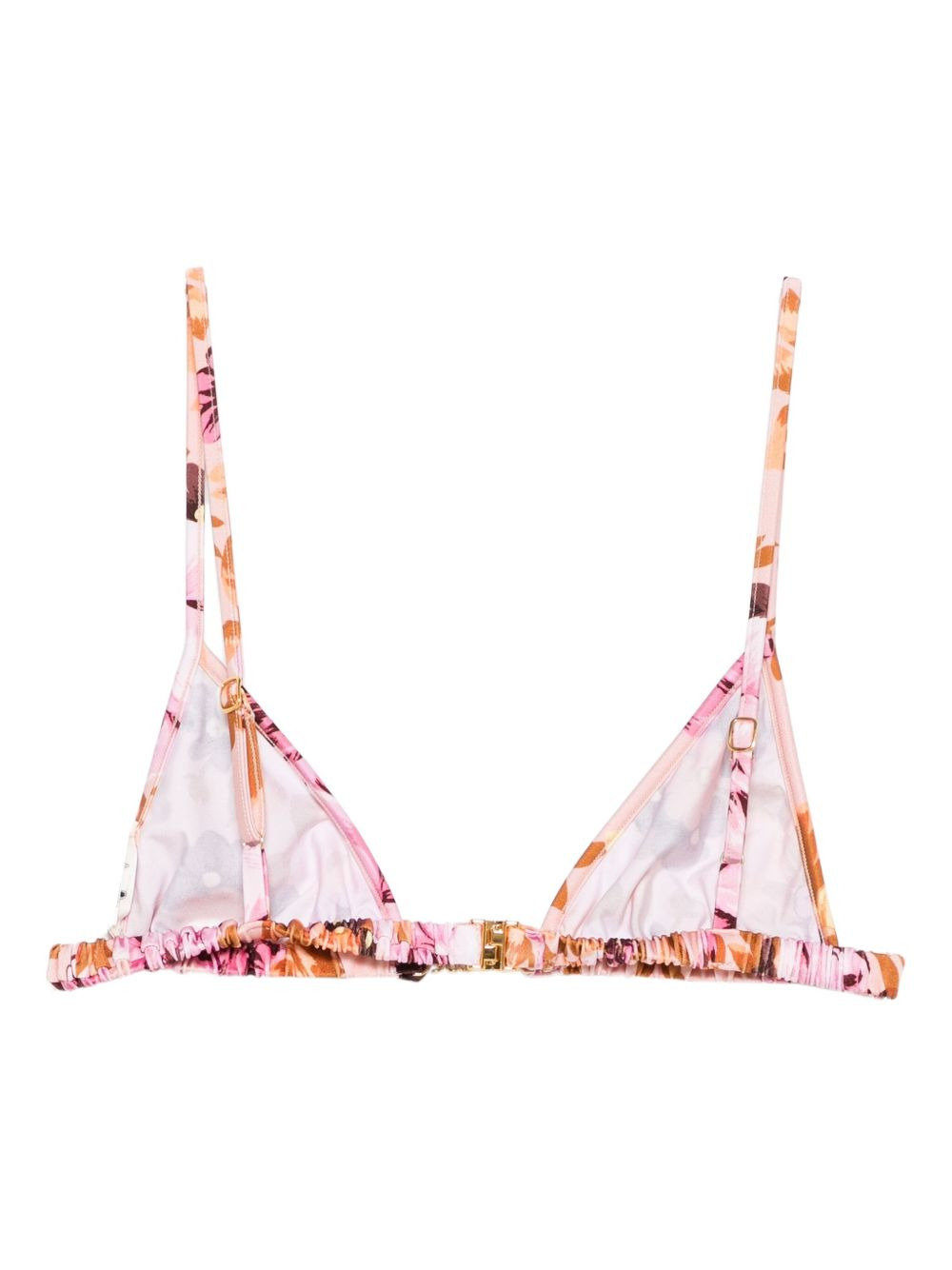 floral-print triangle bikini top - 2