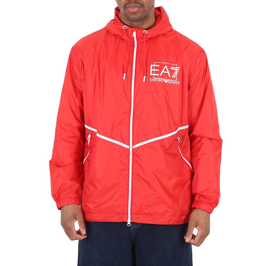 Emporio Armani Red EA7 Logo Recycled-Fabric Visibility Jacket - 3