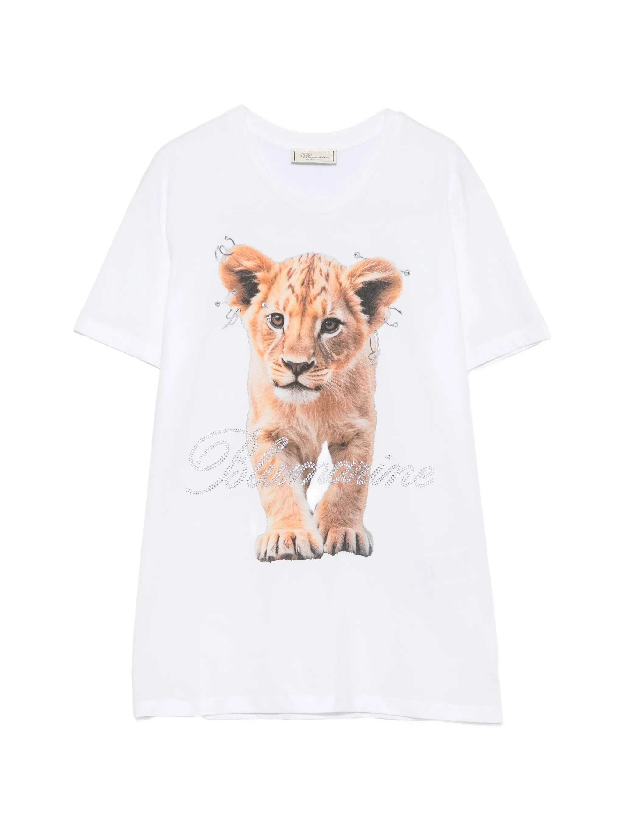 Blumarine Lion-print Crystal-embellished T-shirt - 1
