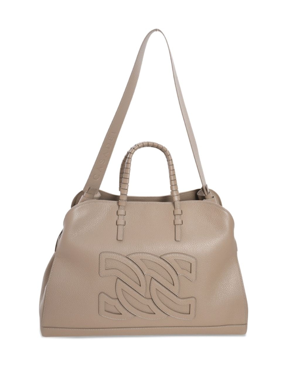 double C embossed leather tote bag - 4