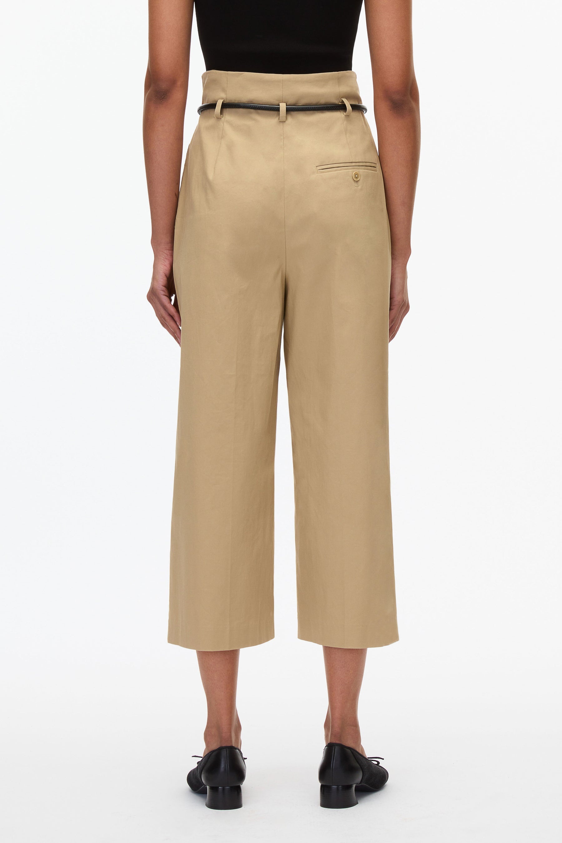 Cropped Wide Leg Origami Trousers - 4