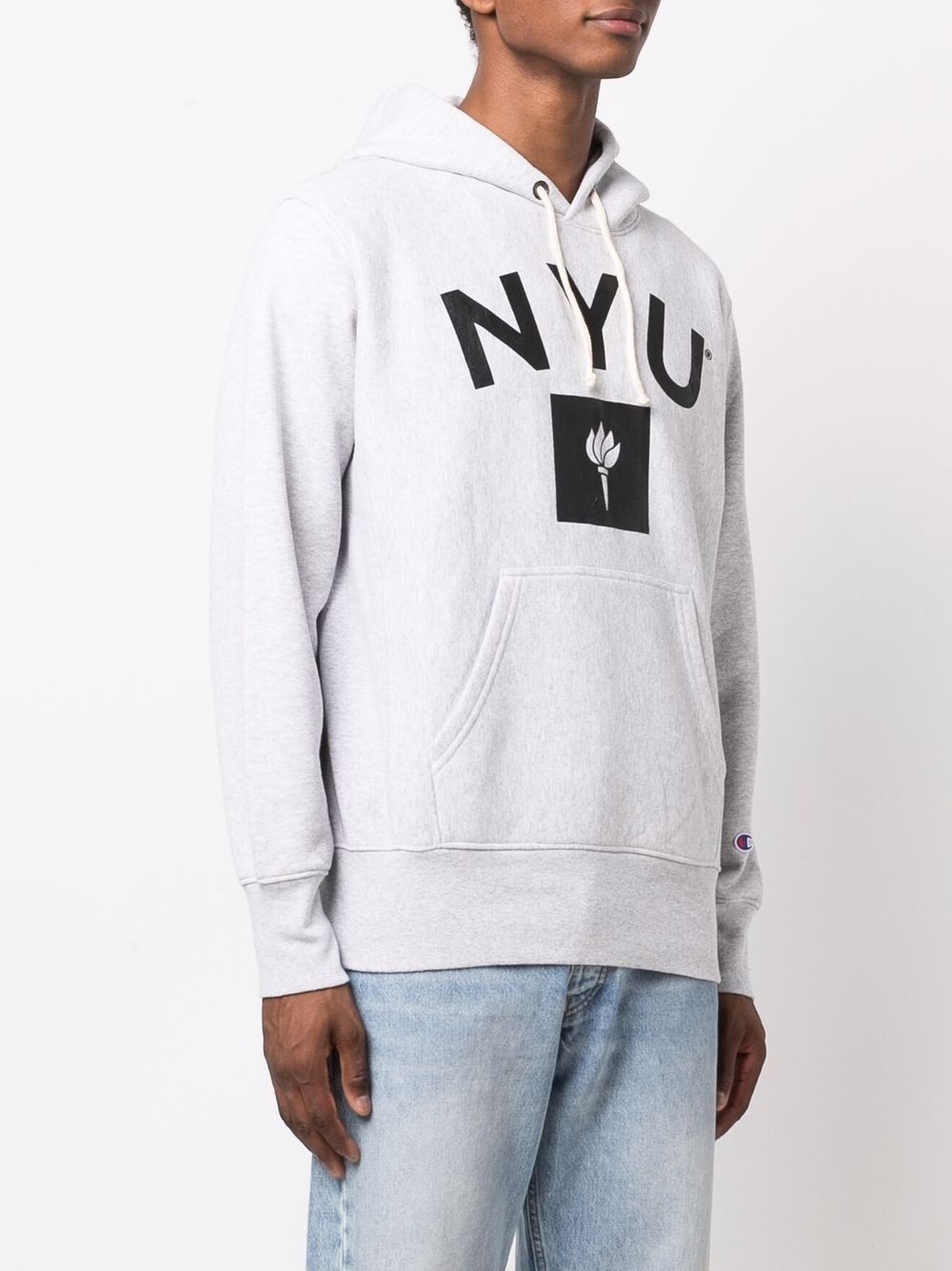 NY University-print fleece hoodie - 3