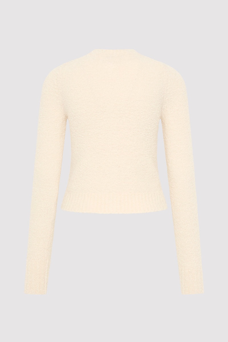 Boucle Wool Cardigan - Off White - 8