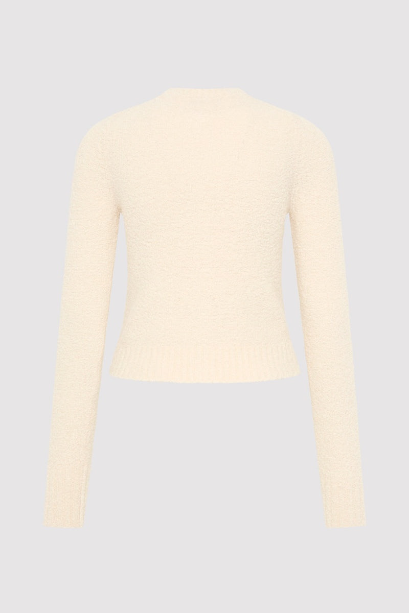 ST. AGNI Boucle Wool Cardigan - Off White outlook
