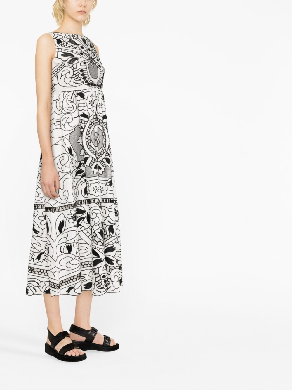 graphic-print sleeveless dress - 4