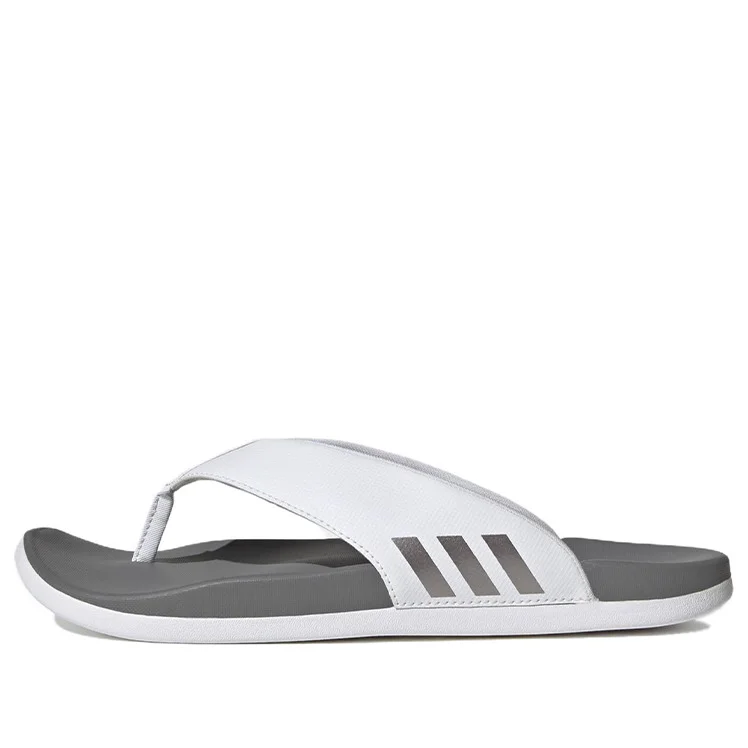 (WMNS) adidas Adilette Comfort Flip Flop 'White Grey' HQ4459 - 1