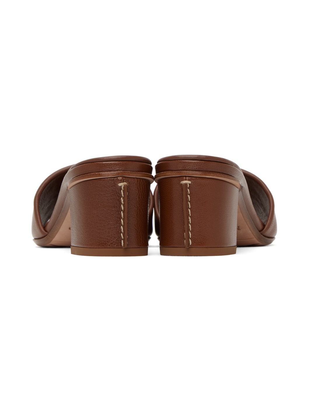 Brown Embossed Heeled Sandals - 2