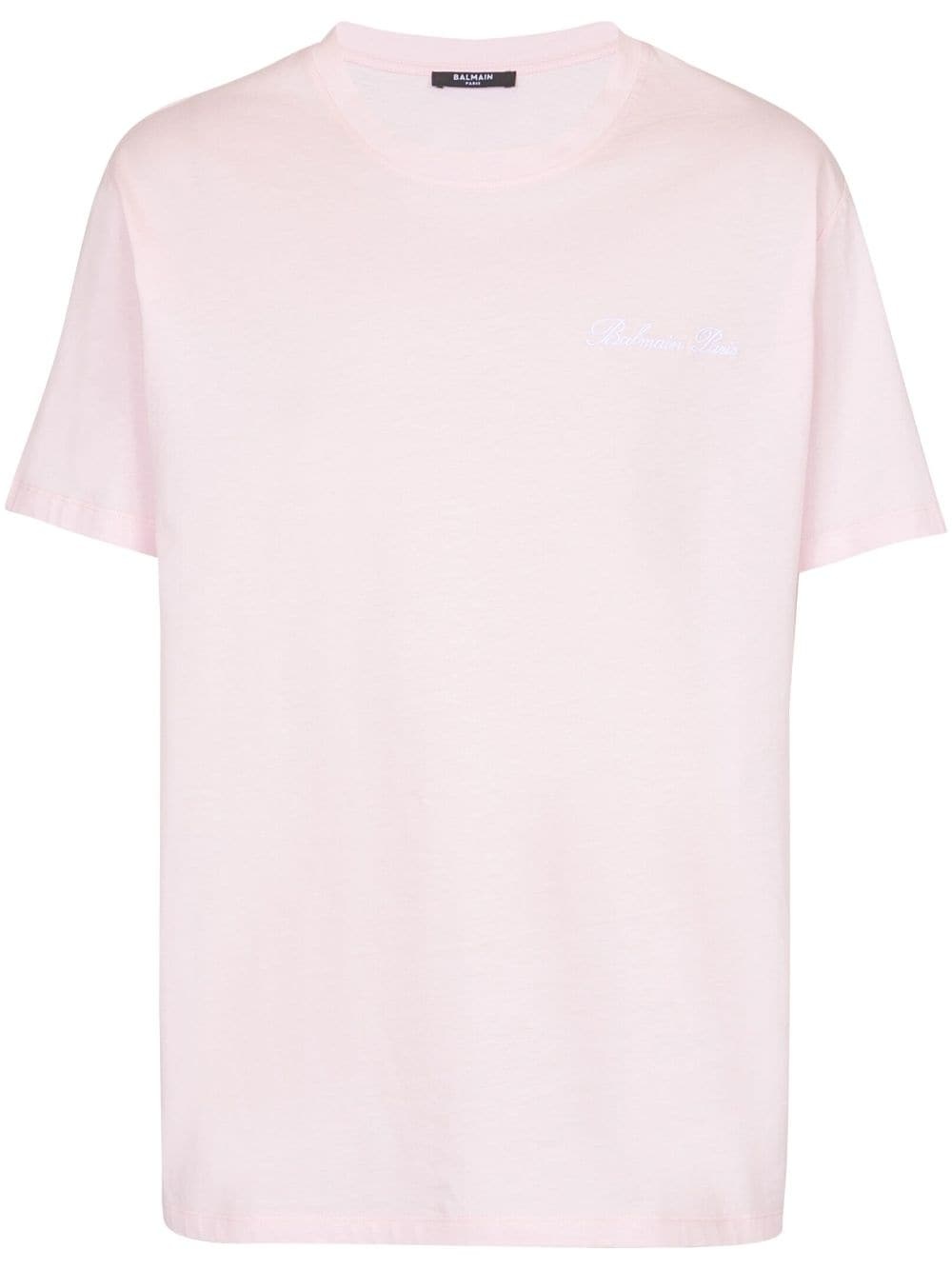 logo-embroidered cotton T-shirt - 1