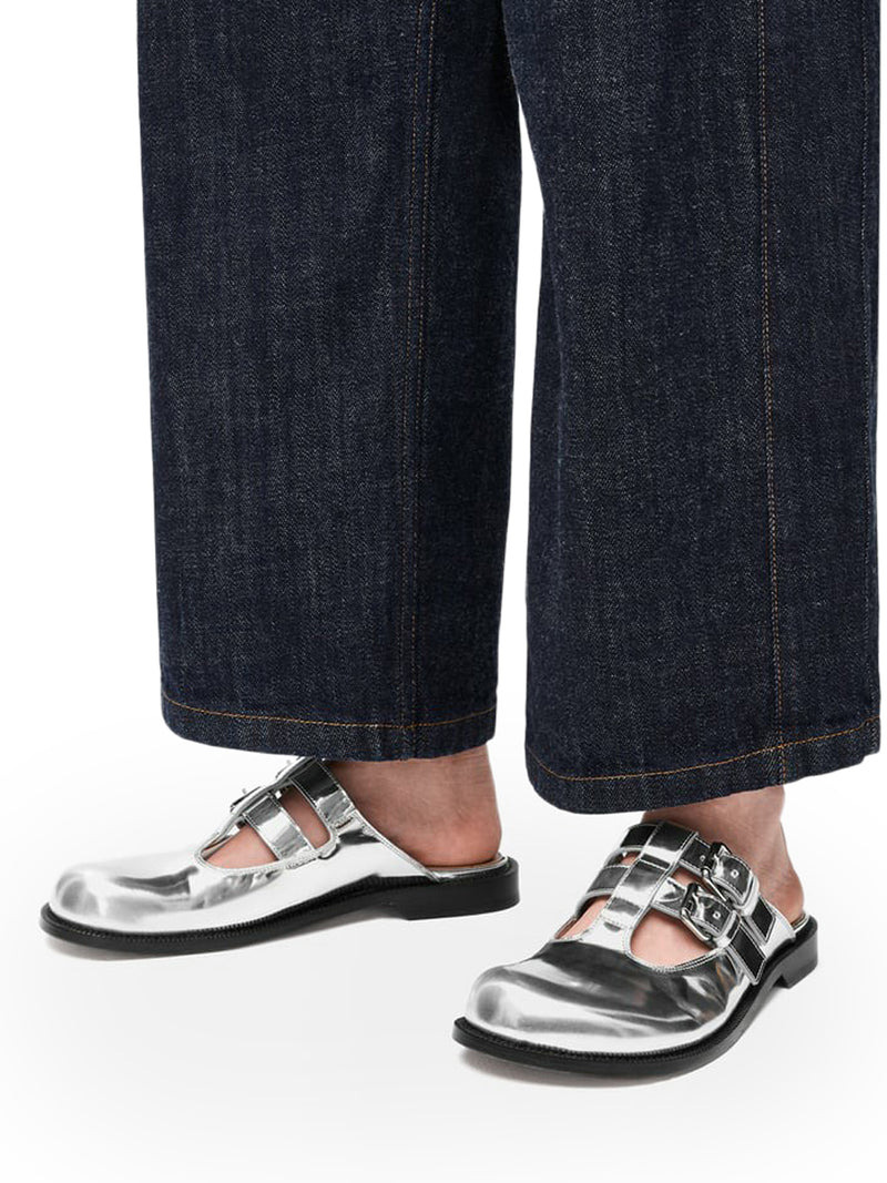 Loewe Women Campo Metallic Leather Mary Jane Mule - 2