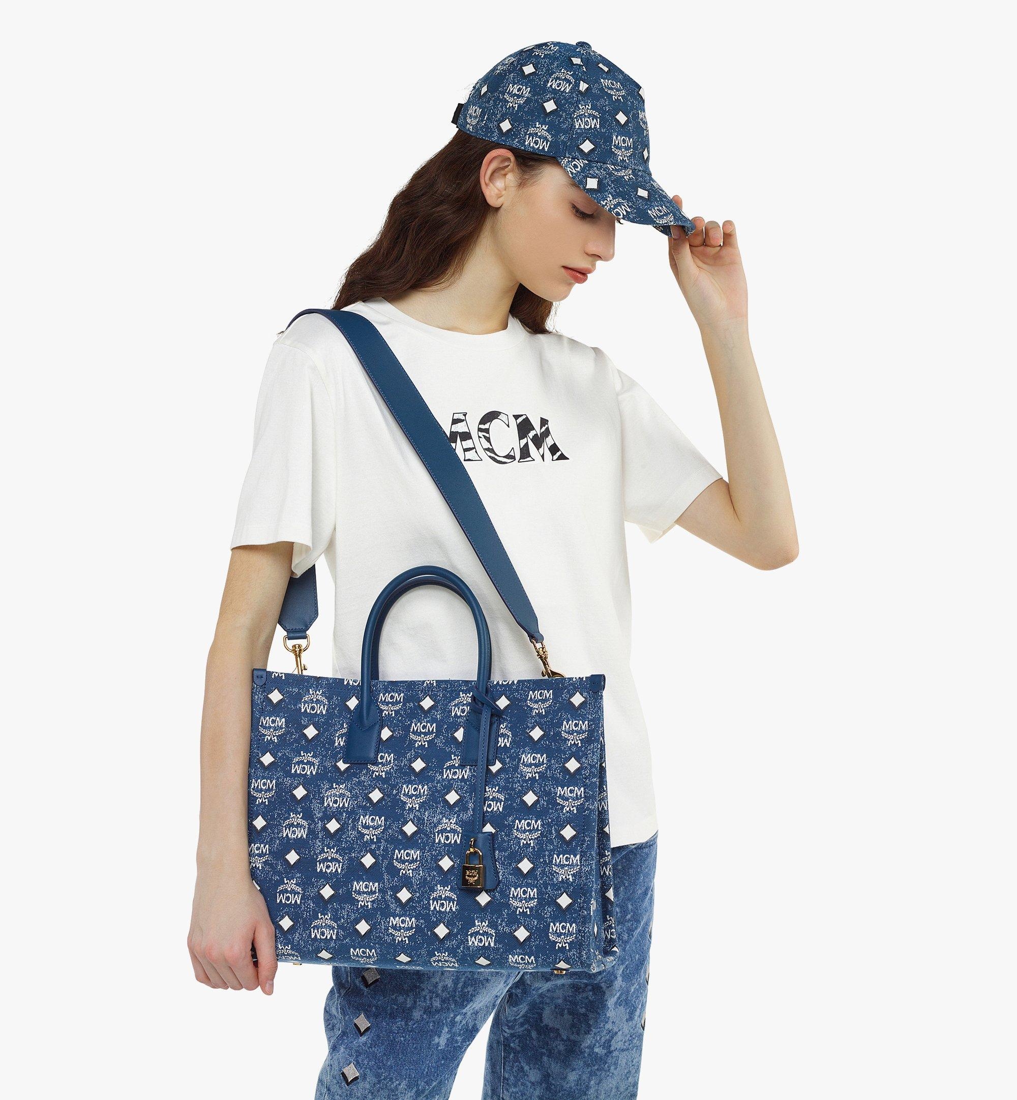 München Tote in Vintage Denim Jacquard - 6