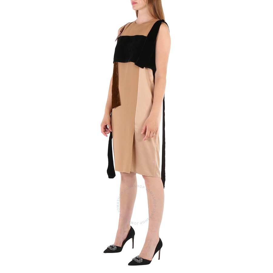 Burberry Silk And Velvet Strap Detail Dress - 6