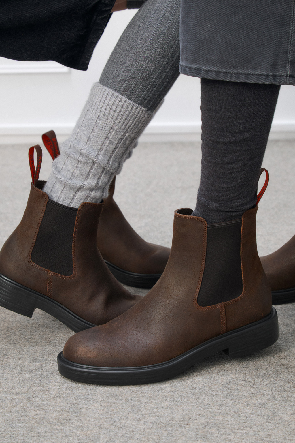 Brown Nubuck Ankle Boots for Men. - 3