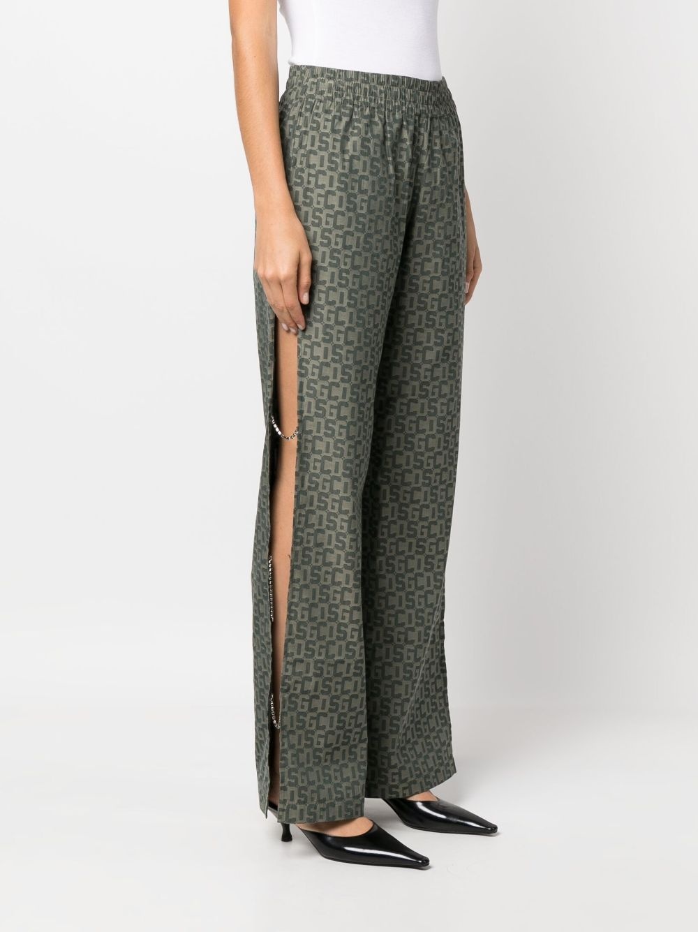 open-leg monogram trousers - 3