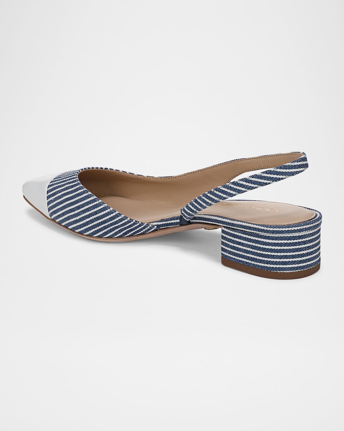 Cecile Stripe Slingback Ballerina Pumps - 3