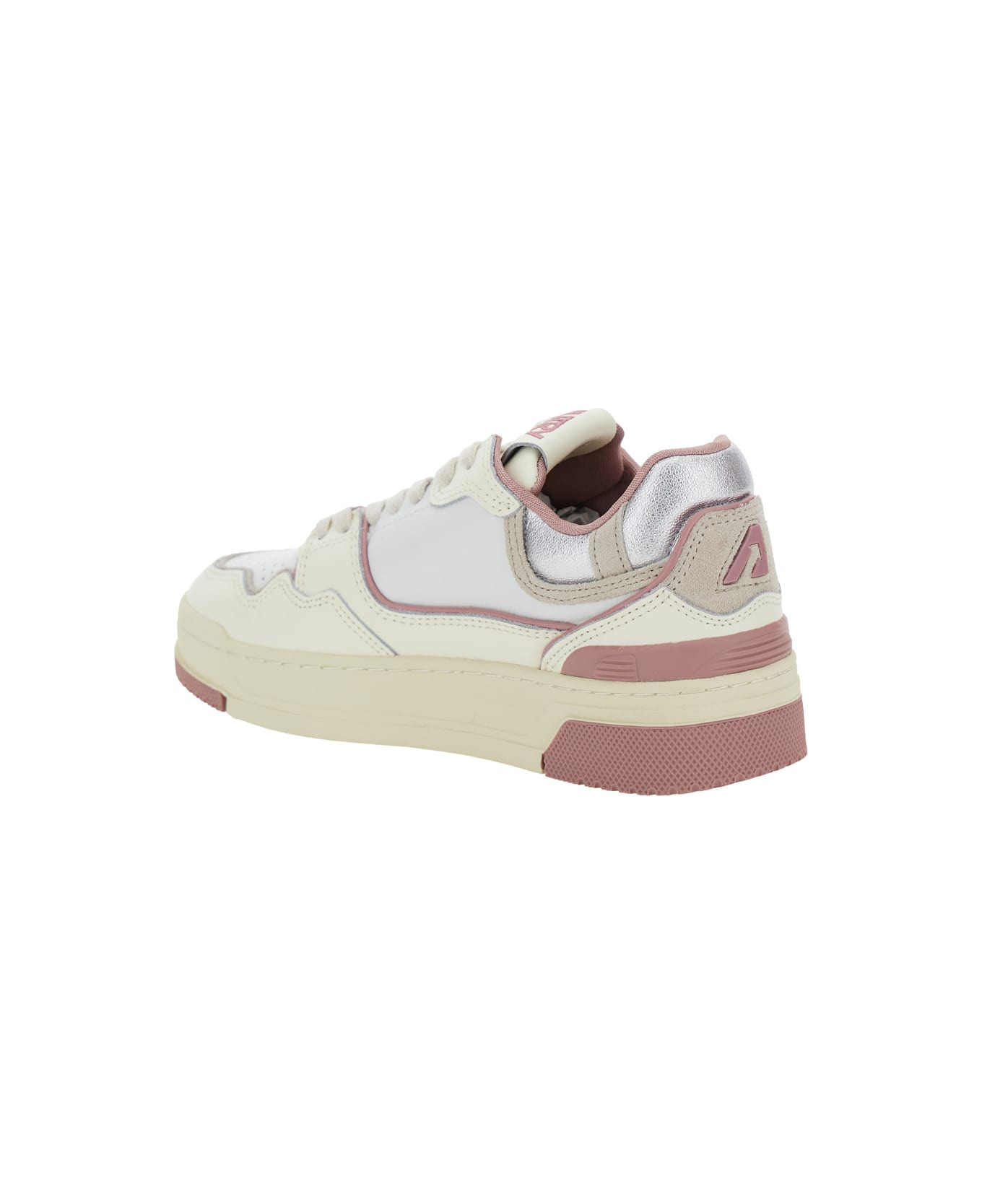 'clc' Pink Low Top Sneakers With Logo Patch In Leather Woman - 3