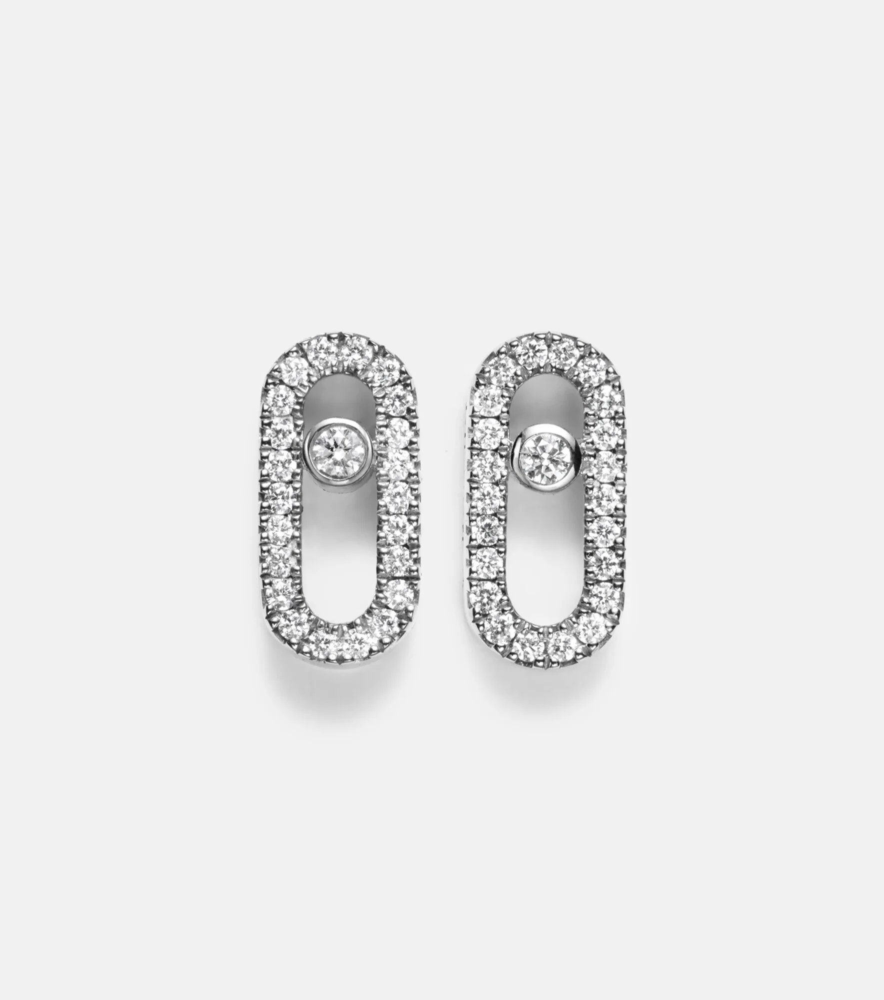 Move Uno 18kt white gold earrings with diamonds - 1