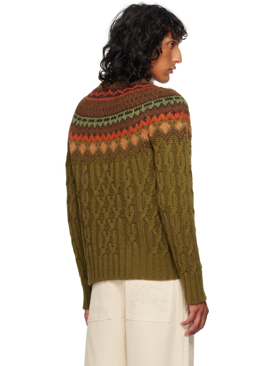 Khaki Wool Sweater - 3
