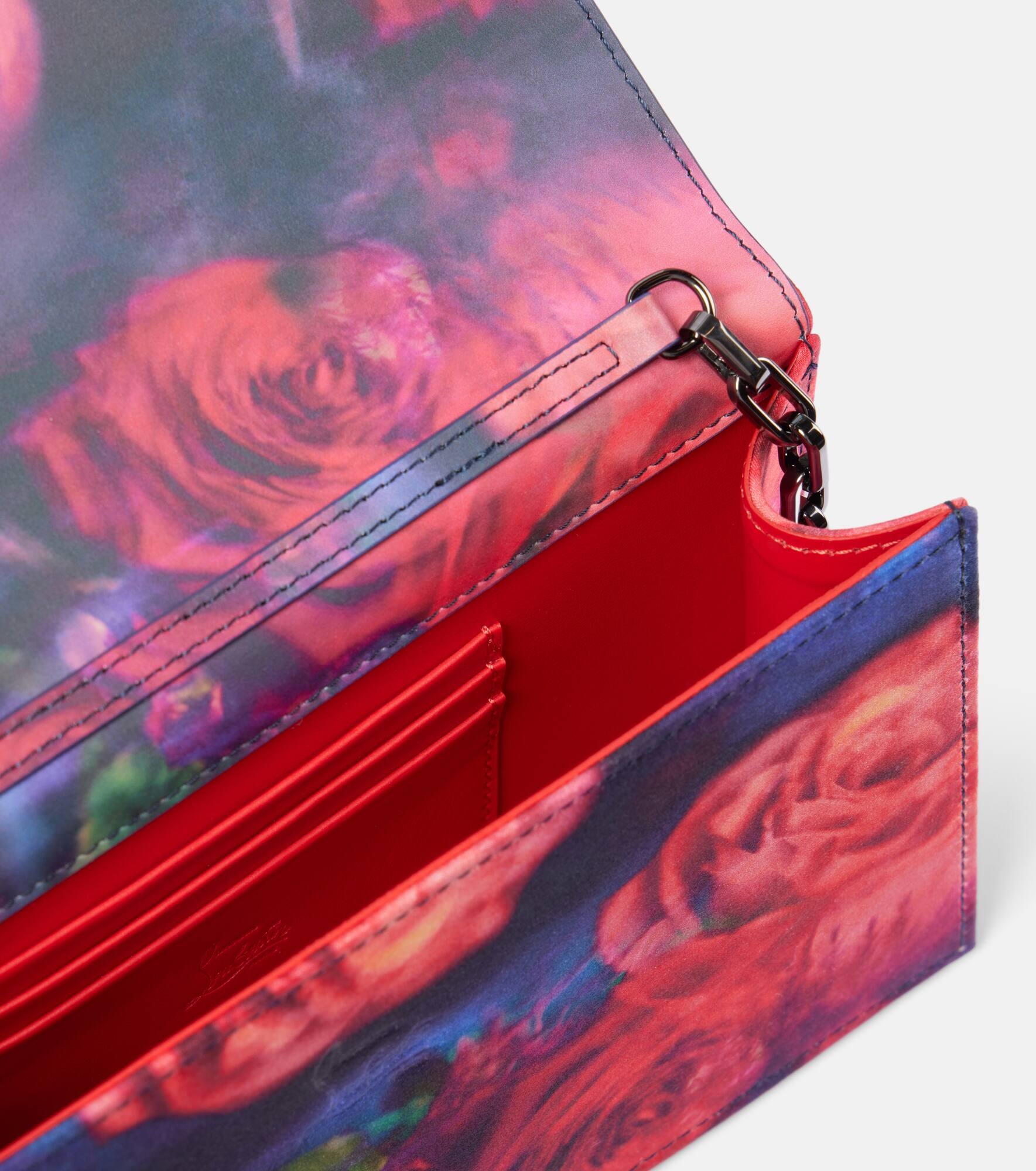Loubi54 floral satin crêpe clutch - 3