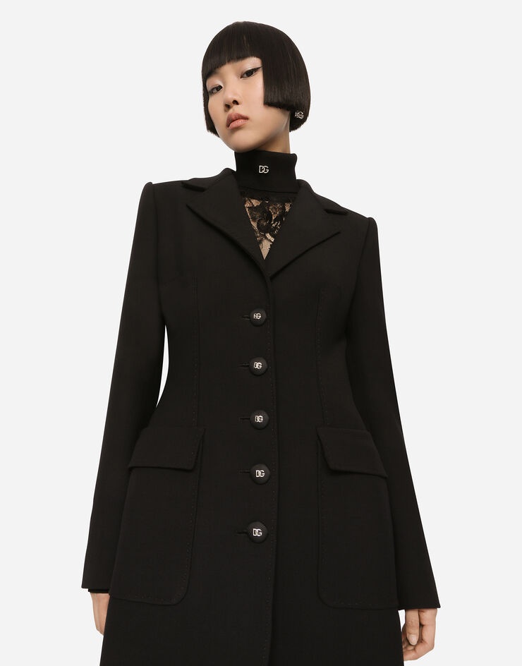 Single-breasted double crepe coat - 2