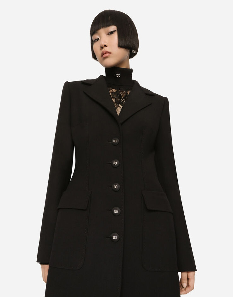Dolce & Gabbana Single-breasted double crepe coat outlook