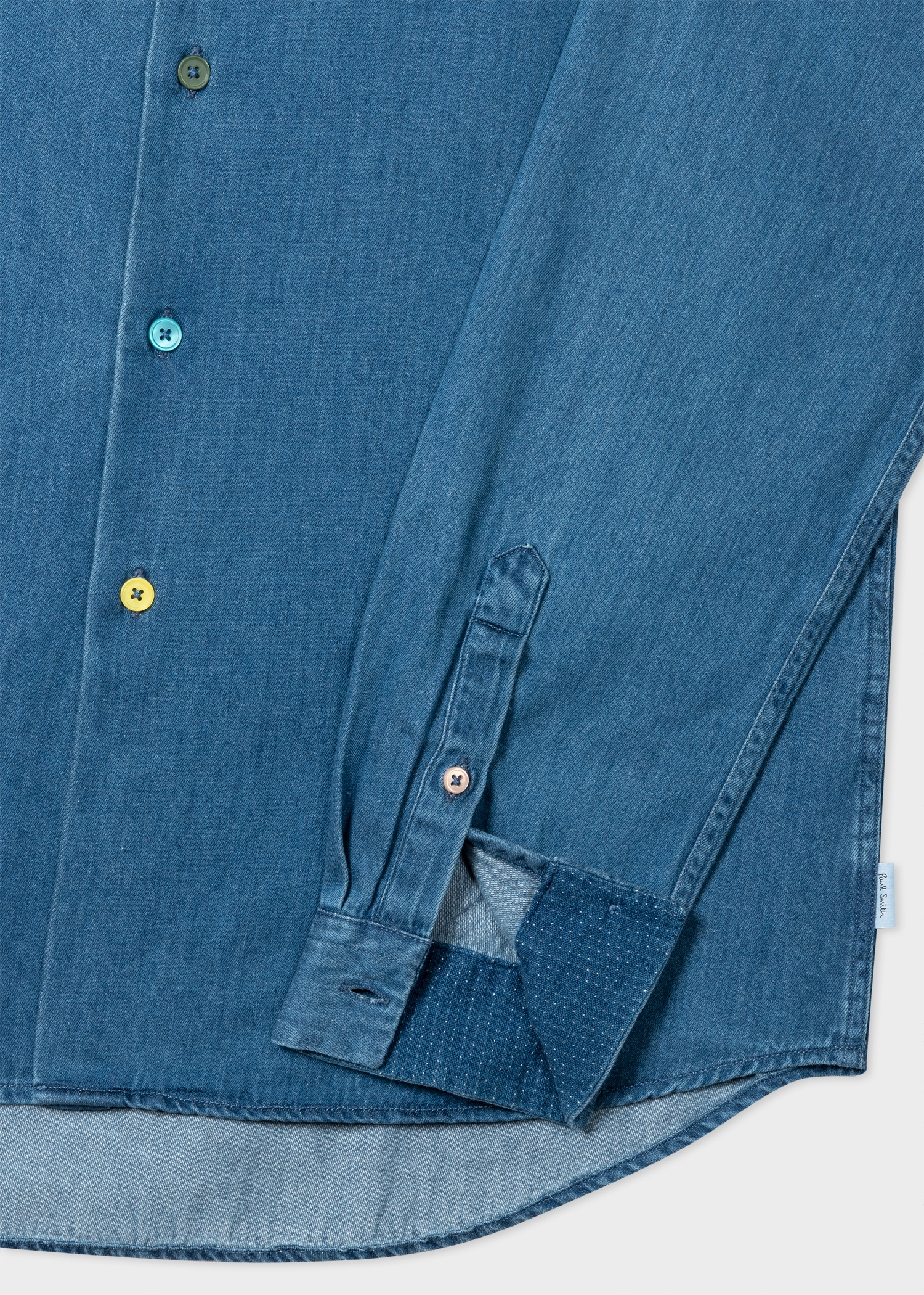 Tailored-Fit Mid-Wash Denim Shirt - 4