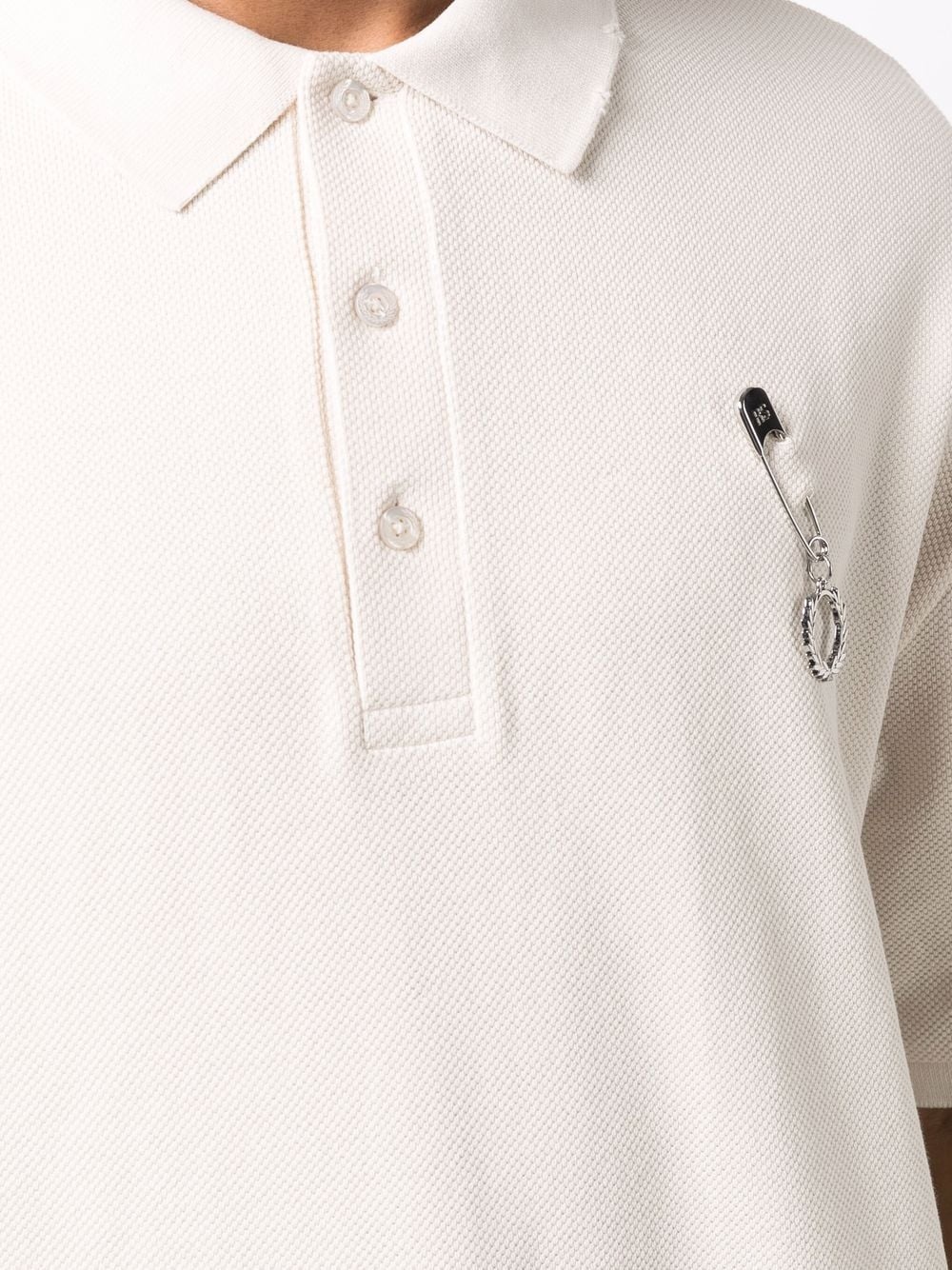 Laurel Wreath pin-detail polo shirt - 5