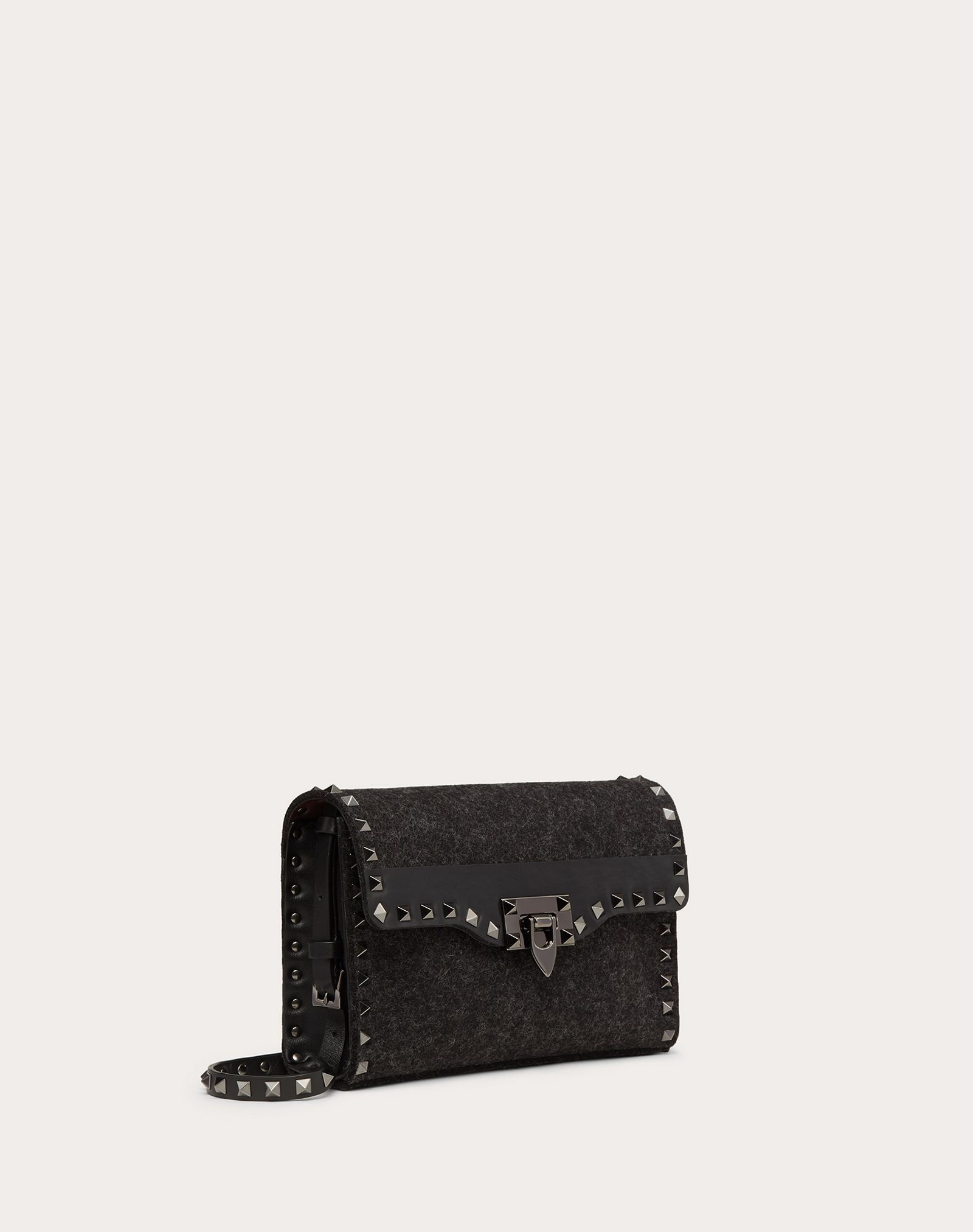 Small Rockstud Felt Crossbody Bag - 2